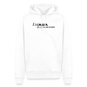 Erst AUA dann schön Hantel weiß - Männer Premium Bio Hoodie - Weiß - Vorne - Nico (187cm)