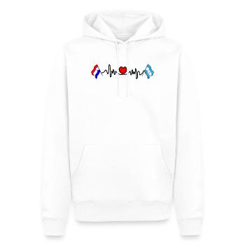 Cardio coeur avec drapeau Pays-Bas, Argentine - Sweat à capuche Premium bio Homme - blanc - Devant - Nico (187cm)