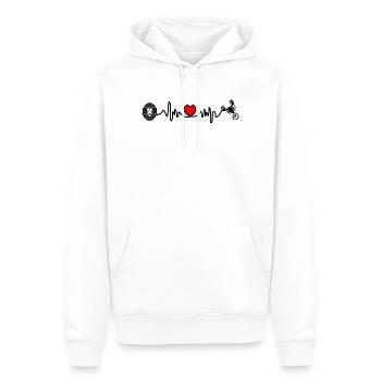 Fréquence cardiaque cardio Lion Scorpion - Sweat à capuche Premium bio Homme - blanc - Devant - Nico (187cm)