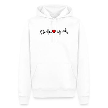 Fréquence cardiaque cardio Poissons Scorpion - Sweat à capuche Premium bio Homme - blanc - Devant - Nico (187cm)