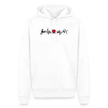 Fréquence cardiaque cardio Scorpion Sagittaire - Sweat à capuche Premium bio Homme - blanc - Devant - Nico (187cm)