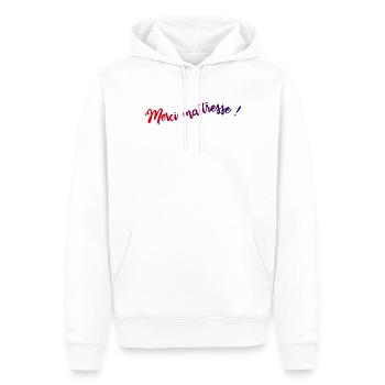 MISTRESS. THANK YOU. THANK YOU MISTRESS. MISTRESS - Men’s Premium Organic Hoodie - white - Front - Nico (187cm)