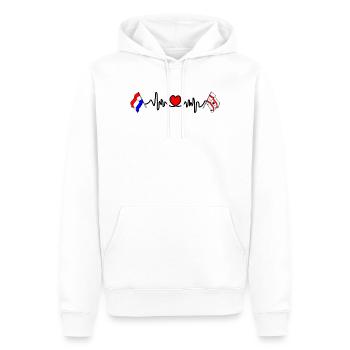 Cardio im Herzen der Flagge der Niederlande, Drenthe - Männer Premium Bio Hoodie - Weiß - Vorne - Nico (187cm)