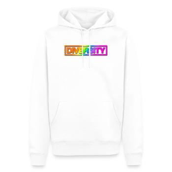 Typo Diversity Kontur Rainbow Shadow - Männer Premium Bio Hoodie - Weiß - Vorne - Nico (187cm)