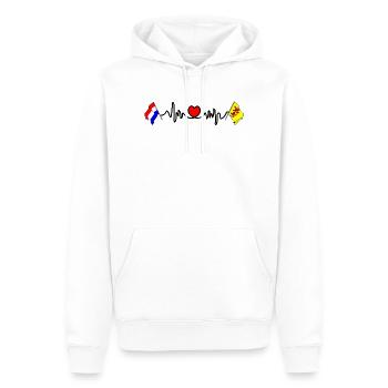 Cardio coeur Drapeau Pays-Bas, Hollande méridionale - Sweat à capuche Premium bio Homme - blanc - Devant - Nico (187cm)