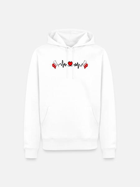 Herzfrequenz-Cardio für Wallis Schweiz - Männer Premium Bio Hoodie - Weiß