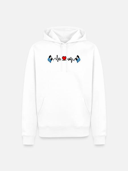 Herzfrequenz-Cardio für den Aargau Schweiz - Männer Premium Bio Hoodie - Weiß