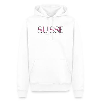 SUISSE. PAYS. GENEVE. SUISSE. HUMOUR. PAYS - Sweat à capuche Premium bio Homme - blanc - Devant - Nico (187cm)
