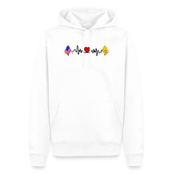 Cardio-Herz mit USA-Flagge und New Mexico-Flagge - Männer Premium Bio Hoodie - Weiß - Vorne - Nico (187cm)