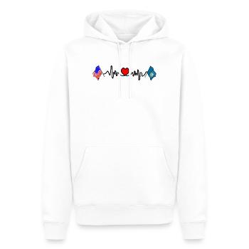 Cardio heart avec drapeau des États-Unis et du Dakota du Sud - Sweat à capuche Premium bio Homme - blanc - Devant - Nico (187cm)