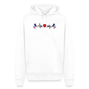 Cardio de fréquence cardiaque pour l’Iowa - Sweat à capuche Premium bio Homme - blanc - Devant - Nico (187cm)