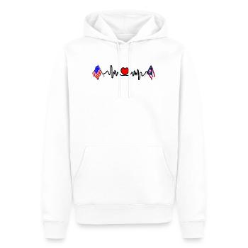 Cardio-Herz mit USA-Flagge und Ohio-Flagge - Männer Premium Bio Hoodie - Weiß - Vorne - Nico (187cm)