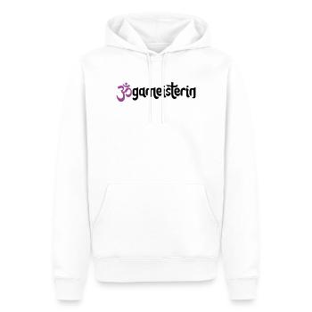 Jogameisterin - Typografisches OM (3-Farbig) - Männer Premium Bio Hoodie - Weiß - Vorne - Nico (187cm)