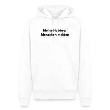 Menschen meiden – Sarkastischer Spruch - Männer Premium Bio Hoodie - Weiß - Vorne - Nico (187cm)