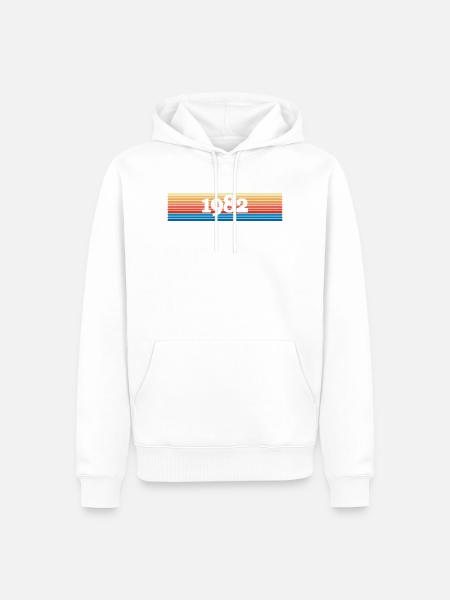 1982 - Männer Premium Bio Hoodie - Weiß