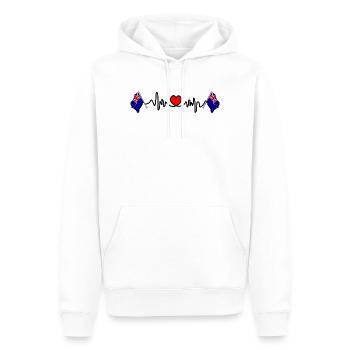 Fréquence cardiaque en Nouvelle-Zélande - Sweat à capuche Premium bio Homme - blanc - Devant - Nico (187cm)