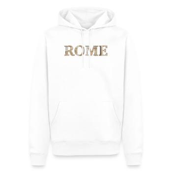 Rome / Rome : Typographie avec architecture ancienne - Sweat à capuche Premium bio Homme - blanc - Devant - Nico (187cm)