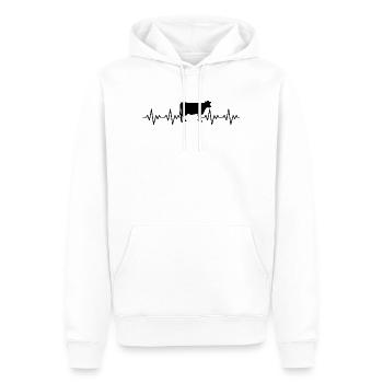 Battement de cœur ECG de vache d’élevage - Sweat à capuche Premium bio Homme - blanc - Devant - Nico (187cm)