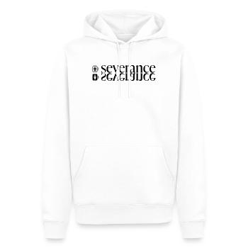 Severance Typo Print with Elevator - Men’s Premium Organic Hoodie - white - Front - Nico (187cm)
