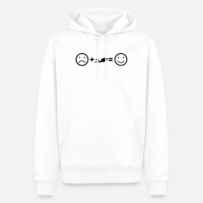 Vibrations de plongée pour la plongée - Sweat à capuche Premium bio Homme - blanc