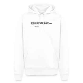 also done - Men’s Premium Organic Hoodie - white - Front - Nico (187cm)