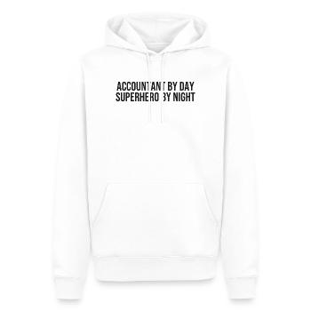 Accountant Day, Superhero Night - Men’s Premium Organic Hoodie - white - Front - Nico (187cm)