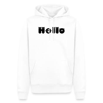 Hello Cat - Men’s Premium Organic Hoodie - white - Front - Nico (187cm)