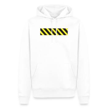 Warnband - Männer Premium Bio Hoodie - Weiß - Vorne - Nico (187cm)