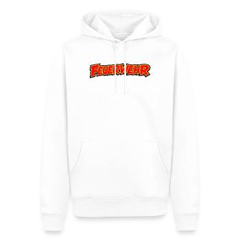 Feuerwehr Comic Schriftzug - Männer Premium Bio Hoodie - Weiß - Vorne - Nico (187cm)