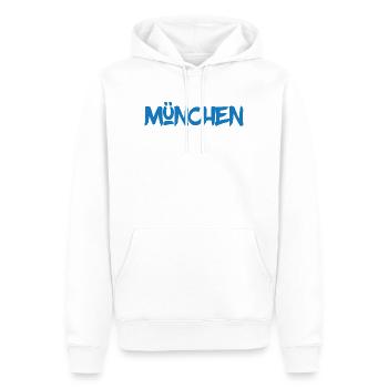 München - Bayern - Isar - Frauenkirche - Prater - Männer Premium Bio Hoodie - Weiß - Vorne - Nico (187cm)