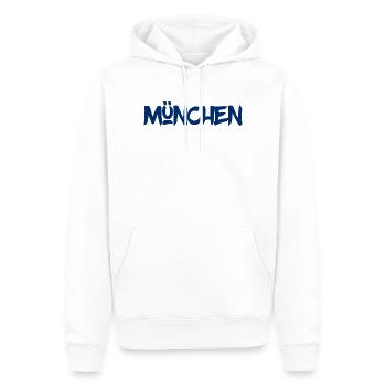 München - Bayern - Isar - Frauenkirche - Prater - Männer Premium Bio Hoodie - Weiß - Vorne - Nico (187cm)
