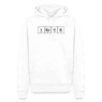 Nickel Element Minimal Crest - Men’s Premium Organic Hoodie - white - Front - Nico (187cm)
