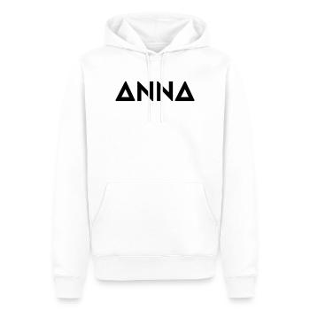 Prénom Anna - Sweat à capuche Premium bio Homme - blanc - Devant - Nico (187cm)