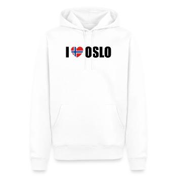 J’adore Oslo, Norvège - Sweat à capuche Premium bio Homme - blanc - Devant - Nico (187cm)