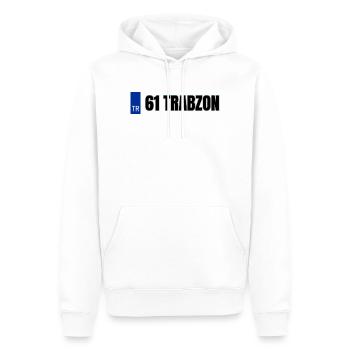 61 Trabzon Kennzeichen | Türkisches Kennzeichen - Männer Premium Bio Hoodie - Weiß - Vorne - Nico (187cm)