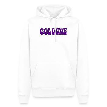 Kölner Lila, gefrorene Typografie - Männer Premium Bio Hoodie - Weiß - Vorne - Nico (187cm)