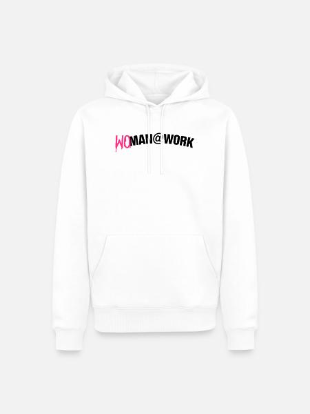 Woman at work - Men’s Premium Organic Hoodie - white