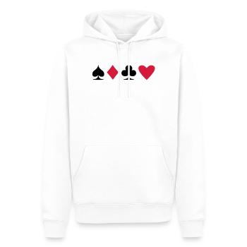Poker Suit - Sweat à capuche Premium bio Homme - blanc - Devant - Nico (187cm)