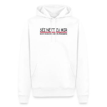 Sei nett zu mir - Männer Premium Bio Hoodie - Weiß - Vorne - Nico (187cm)