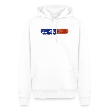 Electronic Music - Men’s Premium Organic Hoodie - white - Front - Nico (187cm)