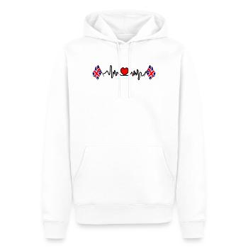 Cardio fréquence cardiaque pour la Grande-Bretagne - Sweat à capuche Premium bio Homme - blanc - Devant - Nico (187cm)