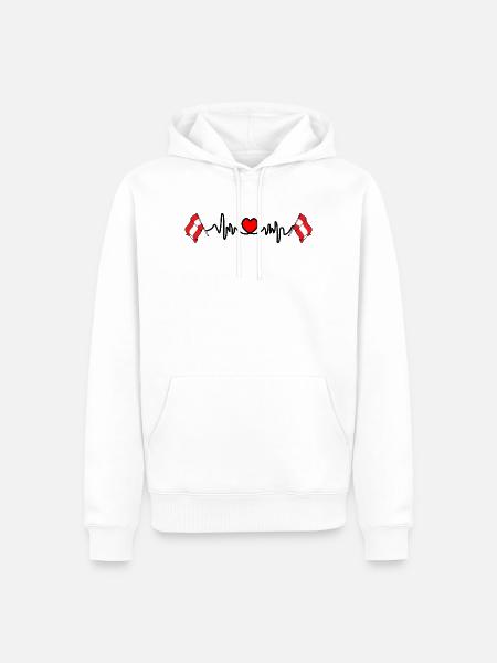 Herzfrequenz-Cardio für Österreich - Männer Premium Bio Hoodie - Weiß