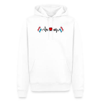 Cardio de fréquence cardiaque pour le Luxembourg - Sweat à capuche Premium bio Homme - blanc - Devant - Nico (187cm)