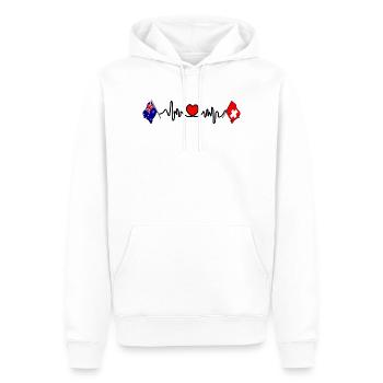 Cardio coeur avec drapeau Australie drapeau Suisse - Sweat à capuche Premium bio Homme - blanc - Devant - Nico (187cm)