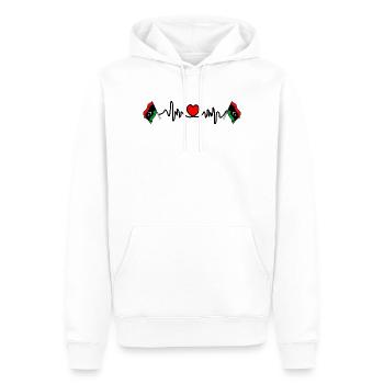 Herzfrequenz Cardio Flagge Libyen - Männer Premium Bio Hoodie - Weiß - Vorne - Nico (187cm)