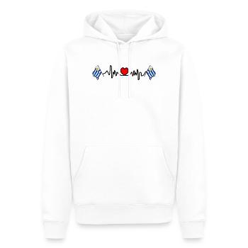 Herzfrequenz-Cardio für Uruguay - Männer Premium Bio Hoodie - Weiß - Vorne - Nico (187cm)