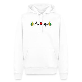 Cardio de fréquence cardiaque pour la Guyane française - Sweat à capuche Premium bio Homme - blanc - Devant - Nico (187cm)