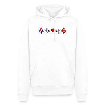 Cardio coeur avec drapeau Pays-Bas, Danemark - Sweat à capuche Premium bio Homme - blanc - Devant - Nico (187cm)