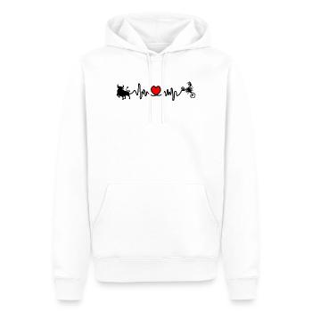 Herzfrequenz Cardio Stier Skorpion - Männer Premium Bio Hoodie - Weiß - Vorne - Nico (187cm)