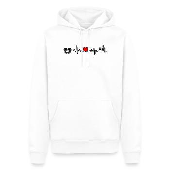 Herzfrequenz Cardio Zwillinge Skorpion - Männer Premium Bio Hoodie - Weiß - Vorne - Nico (187cm)